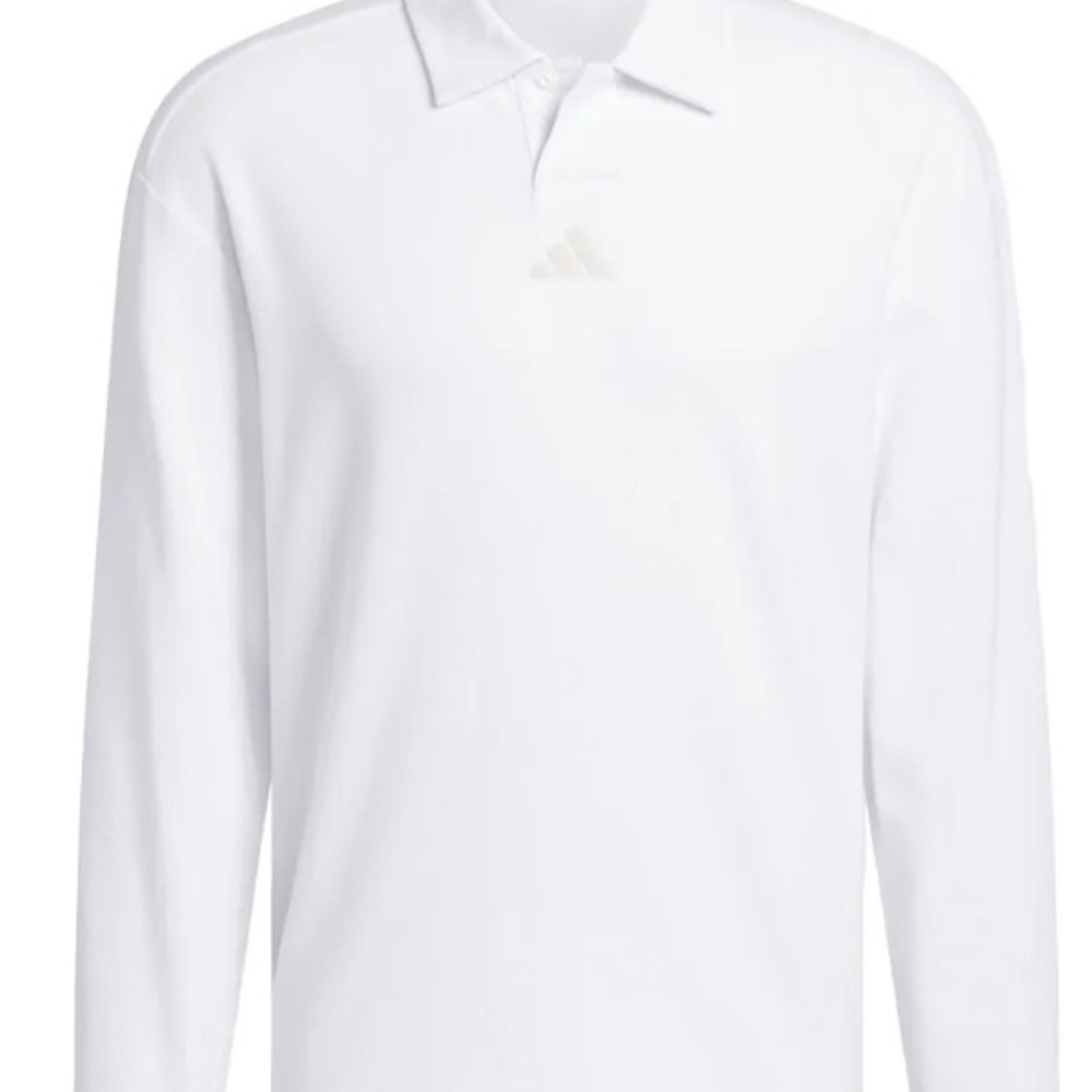 Adidas Men's White Long Sleeve Polo